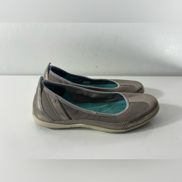 ECCO Bluma Summer Ballerina Slip On Flats Eur 37 Silver/Gray Womens Shoes - Picture 3 of 8
